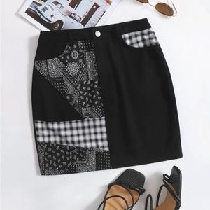 Paisley and plaid Mini skirt